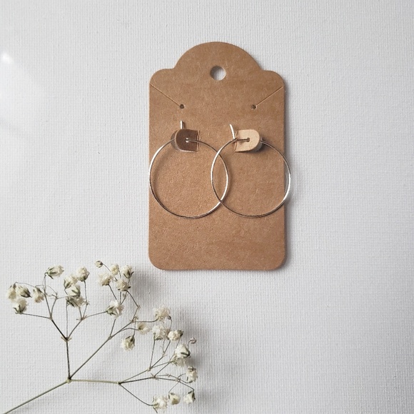 925 Simplistic Sterling Silver Hoop Earrings - Picture 1 of 1